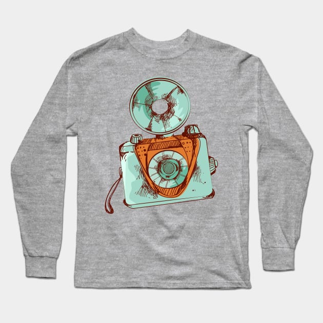 Old Camera Flash Long Sleeve T-Shirt by Seelie7